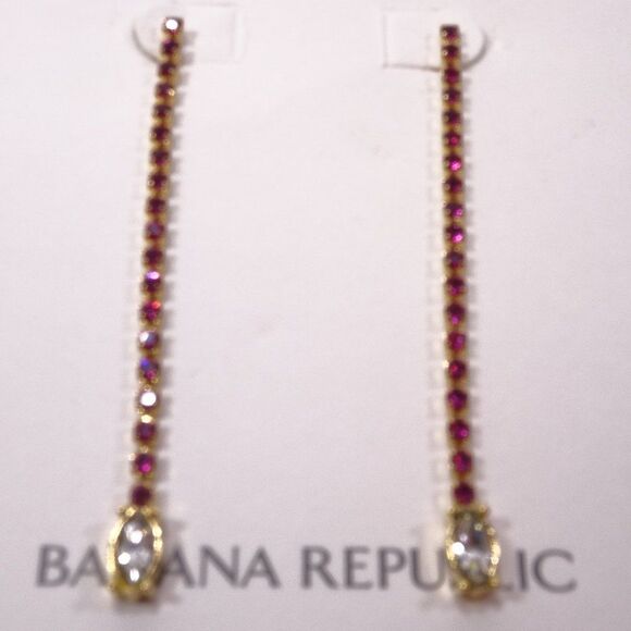Banana Republic Gold and Purple Earrings - Picture 3 of 4